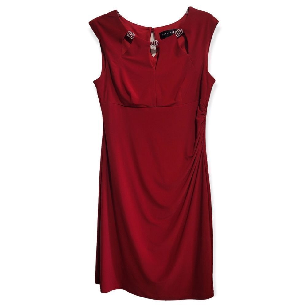 Red Sexy Dress With Rhinestones